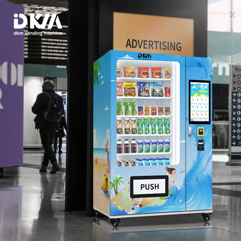 Dkmvending nova marca nova definição grande tela máquina de venda para bebidas e cigarros