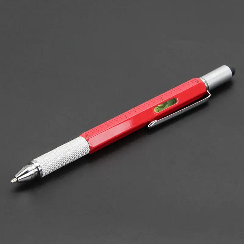 Penjualan Terbaik 6 In 1 alat multifungsi pena dengan Logo cetak Stylus multifungsi alat multi-fungsi hadiah bola bolpoin