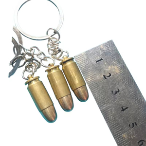 9mm Shell Crafts Keychain New Peculiar Personality Pendant Promotional Small Gift Couple Gift Pure Copper 92 Bullet <strong>Key</strong> Chain - Product Image 2