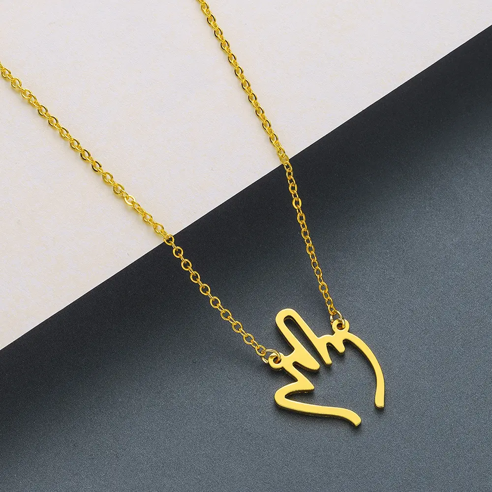 Popolare nuovo arrivo Finger Designer gioielli collana di lusso in oro 18 carati collana con ciondolo a mano in acciaio inossidabile per regali da donna