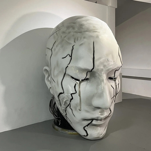 Tùy Chỉnh Hiện Đại Ngoài Trời Vườn Công Cộng Trang Trí Nội Thất Đúc Lớn Bề Mặt Con Người Nghệ Thuật Trừu Tượng Bức Tượng Khuôn Mặt Con Người Điêu Khắc Sợi Thủy Tinh - Product Image 5