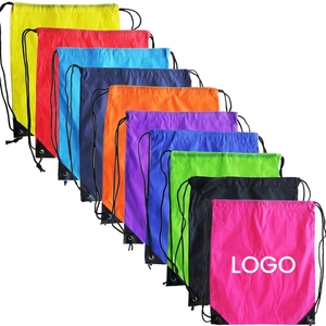 Custom Logo <strong>Nylon</strong> Waterproof Sports Gym Draw <strong>String</strong> Bag Promotional Packing Storage Waterproof Polyester Drawstring Backpack - Product Image 6