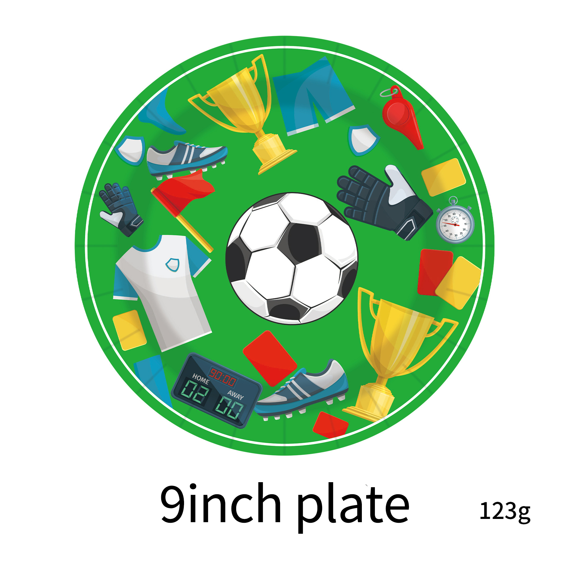 Assiette en papier vert 9 pouces 10pcs