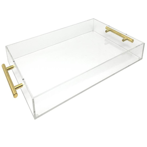 自定义尺寸标识清晰矩形压克力托盘黄金处理 - Product Image 1