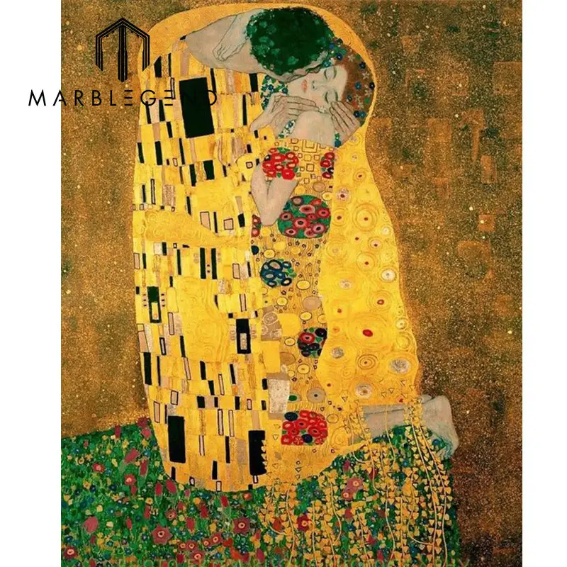 Vendita calda di disegno di Gustav Klimt il Bacio Della Parete del Mosaico Murale di Pannello di Piastrelle modello Religioso