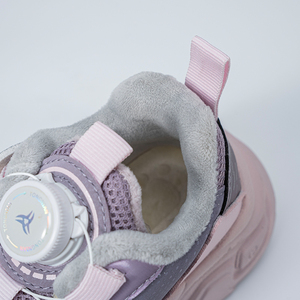 कोई टाई स्नीकर लड़कियों के आकस्मिक खेल जूते नए प्लश एकमात्र स्लिप-ऑन जाल कपड़े पहने हुए जूते बैंगनी गुलाबी राजकुमारी जूते - Product Image 2