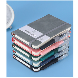Barato personalizado pequeño PU Tapa dura Bloc de notas de cuero diario cuaderno con banda elástica - Product Image 5