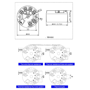 Transmisor de temperatura inteligente RTD PT100/K/J/S/E Transmisor de temperatura Salida de 4-20mA - Product Image 2