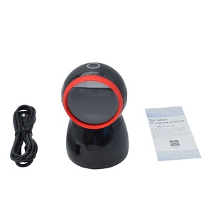Escáner de código de barras de escritorio omnidireccional 1D 2D con cable de detección automática CMOS de código QR manos libres de alta calidad