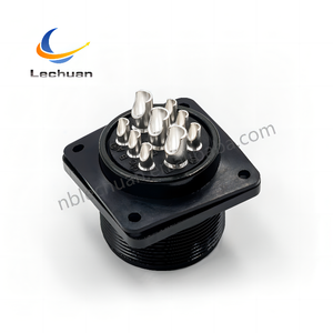 LECHUAN 9P bakır alaşım dairesel konnektör lehim dişli erkek Panel kutusu montaj paneli montaj MS3102 için düz MIL Spec - Product Image 4