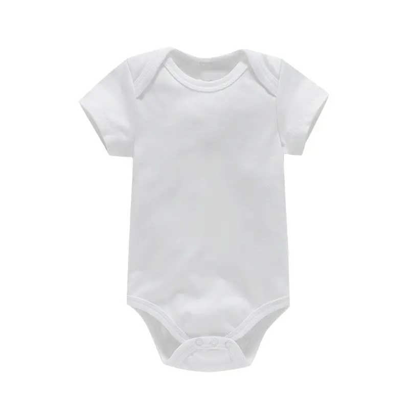 Groothandel Pasgeboren Bodysuit 100% Katoen Effen Witte Baby Romper Kleding 2024 Baby Meisje Romper Baby Korte Mouwen Baby Onesie