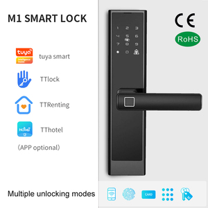 Ev güvenlik Tuya App kapı kilidi Anti hırsızlık anahtarsız giriş ön kapı kilidi tuş takımı NFC parmak izi elektronik akıllı kilitler - Product Image 4