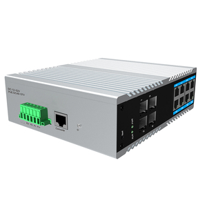 Conmutador de red industrial Gigabit de 12 puertos con POE Apilable SNMP QoS LACP Funciones Solución de conectividad de nivel industrial - Product Image 3