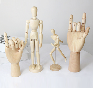 Movable Wood Manikin Hand Model Log Human-Shaped Puppet with Finger Joint Wooden Puppets for Puppet Theaters - Product Image 3