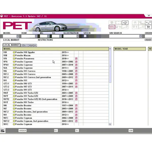 2015.07V Spare Parts Catalog for Cars PET 7.3