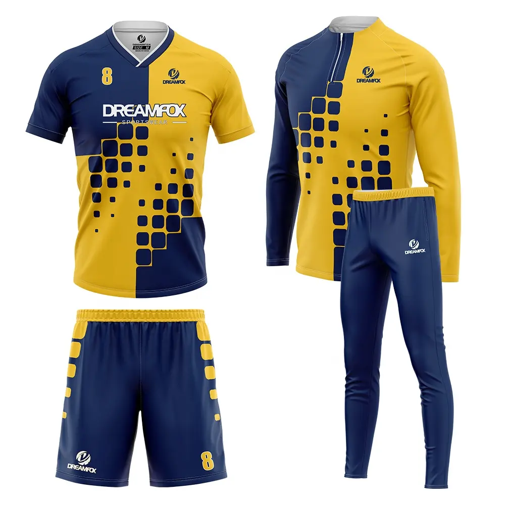 best quality 2023 wholesales youth sublimation soccer jerseys football shirt blue yellow cheap custom kids soccer uniform design