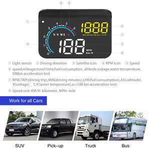 <span class=keywords><strong>2025</strong></span>平视显示器M12车载诊断系统平视显示器通用全球定位系统速度汽车电子发光二极管水温时钟显示器平视诊断