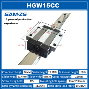 HGH系列数控Machines-HGH15CA用高装配线性滑块导轨钢轴承模型HGH20CA/HA HGH25CA/HA - Product Image 2
