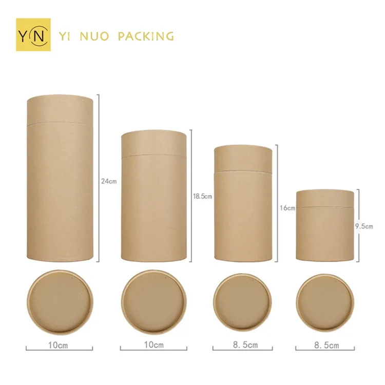 Round Cylinder Kraft Cardboard Paper Tube Packaging for Beard Oil Bottle Eco Friendly Cosmetic Packaging Craft Paper Packing YN