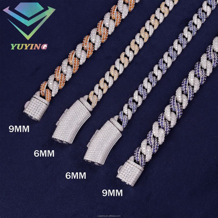 White-9mm curved cuban bracelet