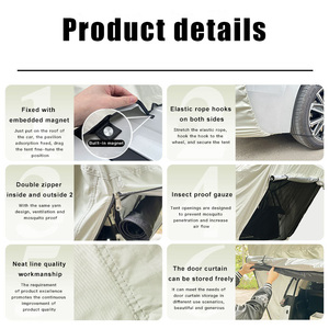 2024 Phong Cách Mới Chất Lượng Cao Tùy Chỉnh Xe <span class=keywords><strong>Roof</strong></span> <span class=keywords><strong>Top</strong></span> Cắm Trại Không Thấm Nước Mềm Bìa Trên Mái Nhà Cổng Sau Di Động Mái Hiên Lều - Product Image 4