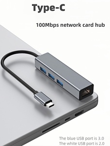 USB 2.0 Hub Converter <strong>Type</strong>-C to <strong>Network</strong> Port 4in1 <strong>Type</strong> C Hub with 100M <strong>Network</strong> Card RJ45 for HDTV and <strong>Computer</strong> Applications - Product Image 5