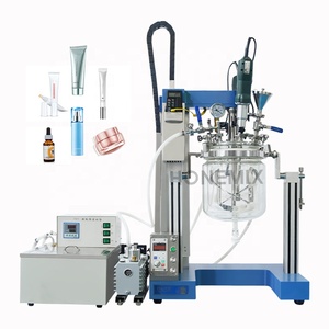 เฟสเดียว5L/10L Lab เครื่องสำอางแก้วเครื่องปฏิกรณ์ครีม Homogenizing ผสมอิมัลชันห้องปฏิบัติการสูญญากาศผสมอิมัลชัน - Product Image 1