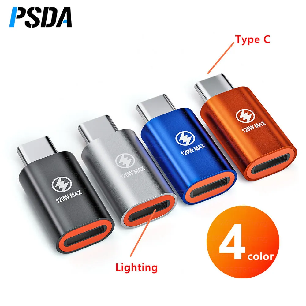PSDA PD20W/120W USB C-Adapter Schnell lade licht Stecker auf Typ C Buchse Adapter Für Telefon auf USB Typ C Kopfhörer