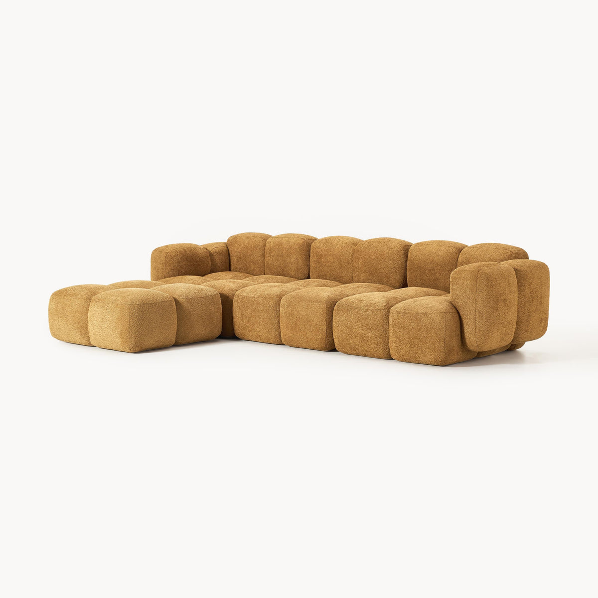 Ochre Bouclé Sheepskin Fabric