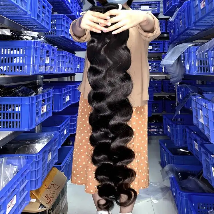 Venda por atacado de cabelo brasileiro raw, pacote de extensão de cabelo humano baratos alinhado com cutícula virgem,