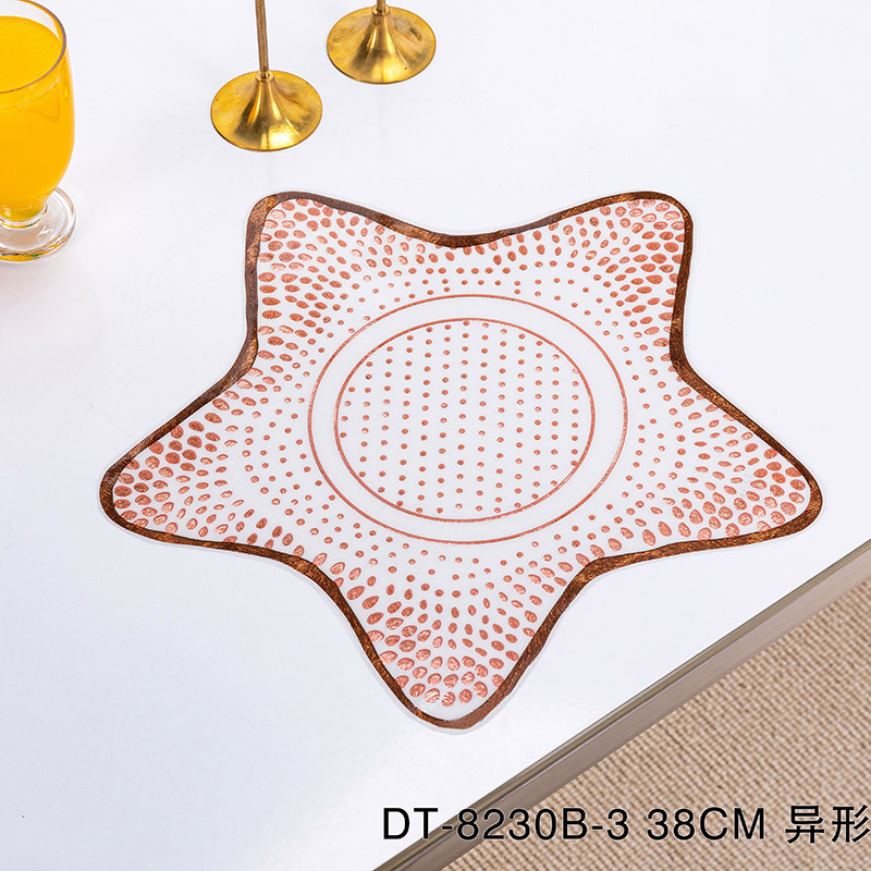 Sea Shell Shape Irregular Cute Gold Dinning PVC Plastic Placemats