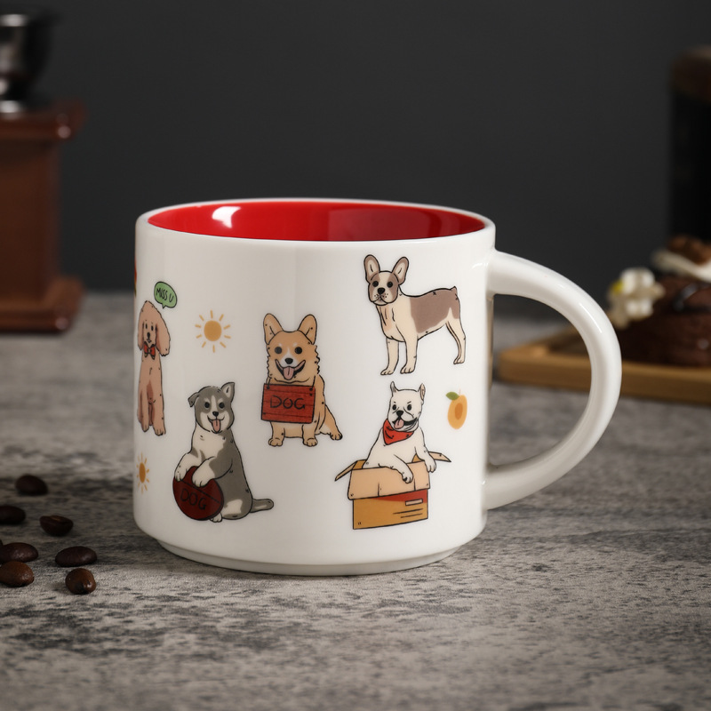 Tasse simple pour chien intérieur rouge
