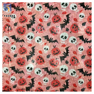 YX288 100% ポリエステルハロウィンピエロプリントメッシュチュール生地斬新でユニークなレーススパンコールソフトニットデザイン - Product Image 5