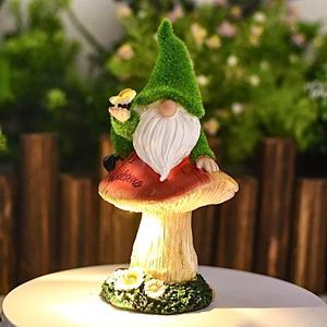 Charming Solar Garden Gnome Lights - Mushroom and Butterfly Outdoor Decoration for Yard, <strong>Patio</strong>, Lawn, Porch - Product Image 3