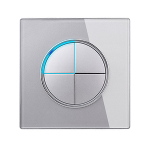 LangYeao Click <strong>on</strong> / Off Wall Light Switch with LED Indicator Pass Through Circular Button Switch Panel 1/2/3/4 Gang 1/2 <strong>Way</strong> - Product Image 3