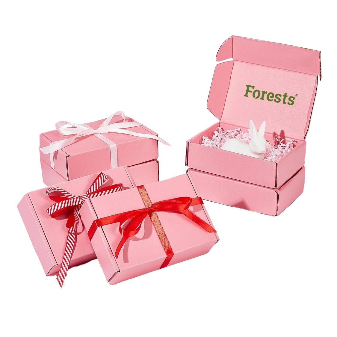 Caja de envío rosa para empaquetado de joyería