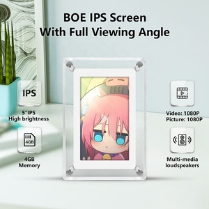 Hediye için otomatik rotasyon akrilik dijital fotoğraf çerçevesi ile 5 inç 4GB IPS ekran Lcd ekran görüntülenen çerçeve - Product Image 4