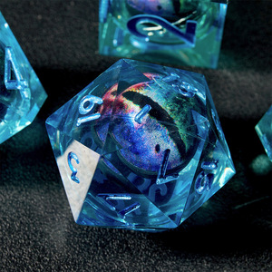 Özelleştirilmiş çokyüzlü reçine göz küresi ucu keskin zar seti kurulu oyunları D20 için rpgdnd oyunları - Product Image 6