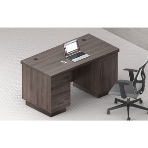 Mesa de ordenador de oficina de madera de nogal moderna, nuevos muebles para el hogar con 3 cajones y función extensible para escritorio de personal