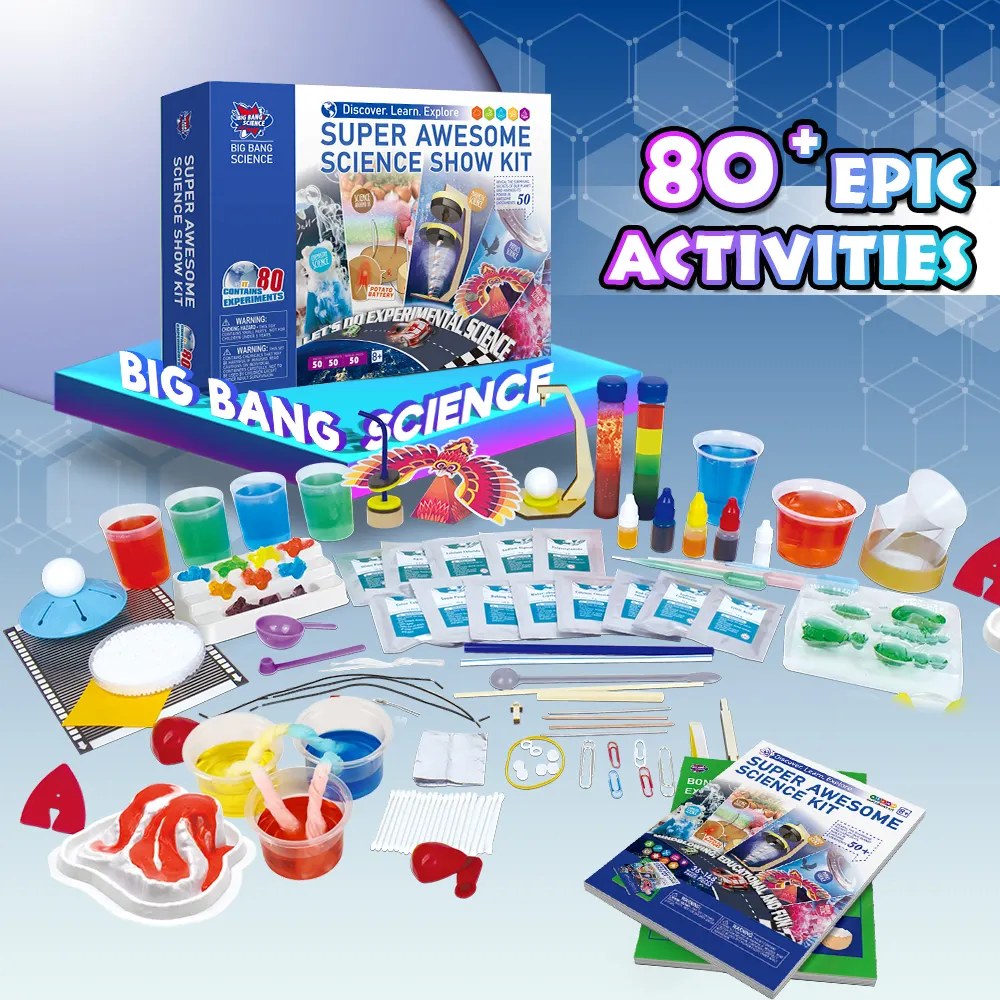 Vendita calda esperimento scientifico bambini scienza Kit da laboratorio stelo Kit chimica scienza giocattoli per bambini contiene 80 + esperimento