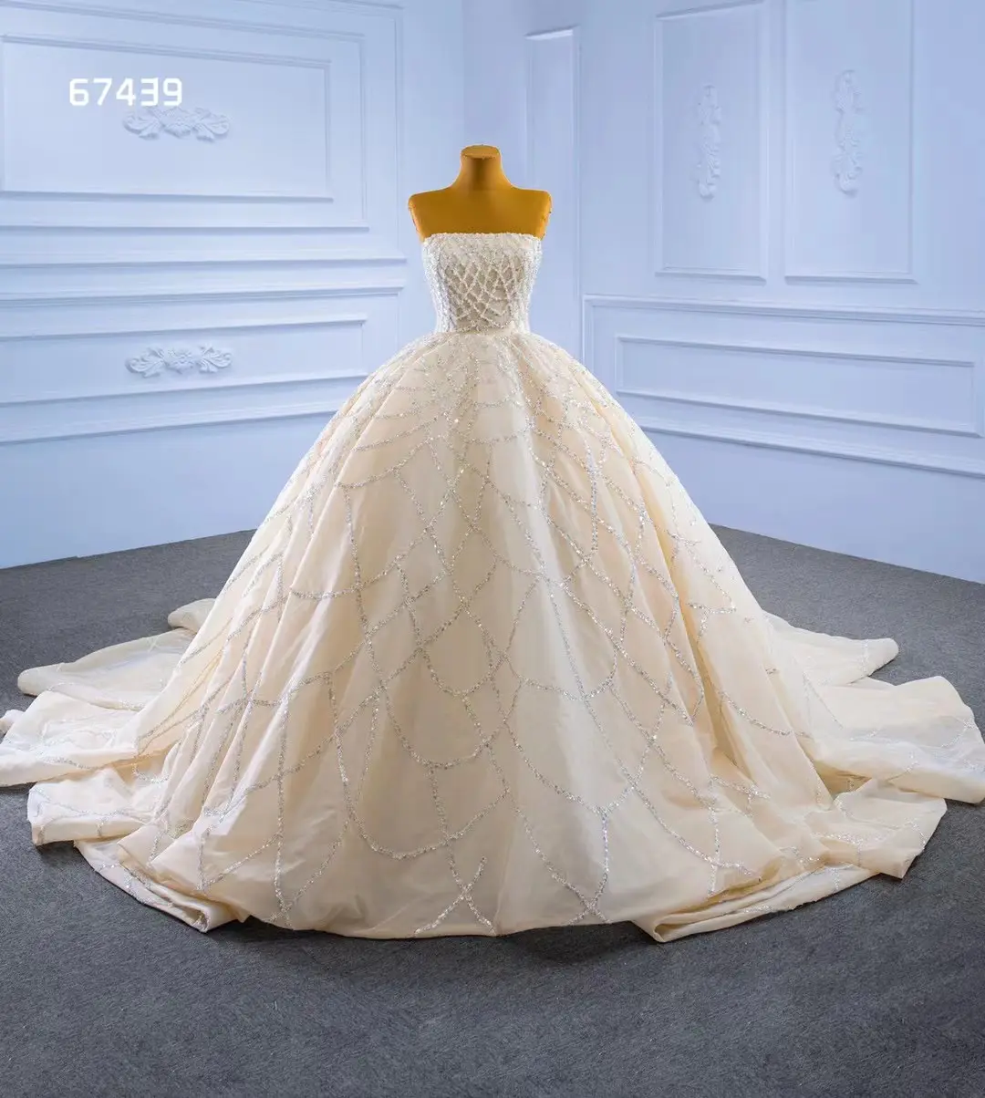 MAW001-vestido de novia de gama alta, novedad, sin mangas, impresionante, con cuentas de champán, 2022