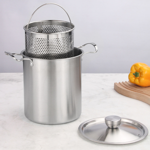 Hongyuan 16cm Stainless Steel Asparagus <strong>Pot</strong> With Perforated Basket With Steel Lid