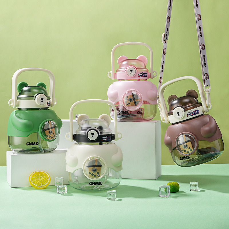 Seaygiftクリエイティブ大容量BPAフリートリタンリサイクルキッズプラスチックスポーツドリンクウォーターボトルハンドル付き1リットルプラスチックカップ - Product Image 1