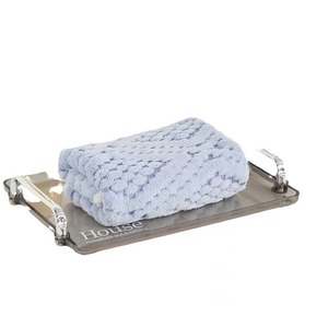 Stokta yeni elmas şeklindeki kalın mercan polar banyo havlusu