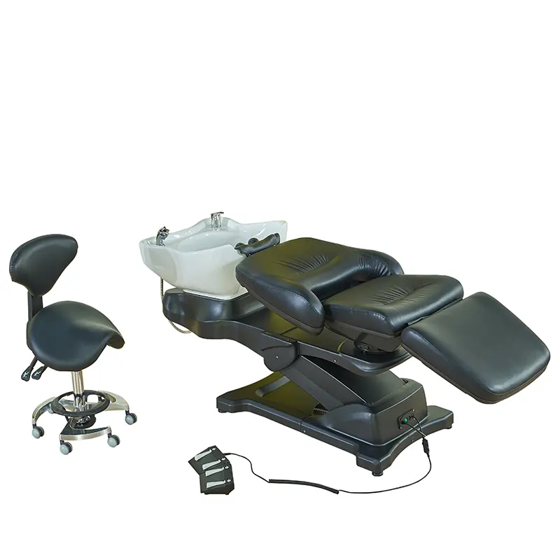 Cadeira de shampoo elétrica 2 em 1 para salão de beleza, cadeira profissional japonesa para lavagem de cabelos, massagem, spa, equipamento de cabeleireiro