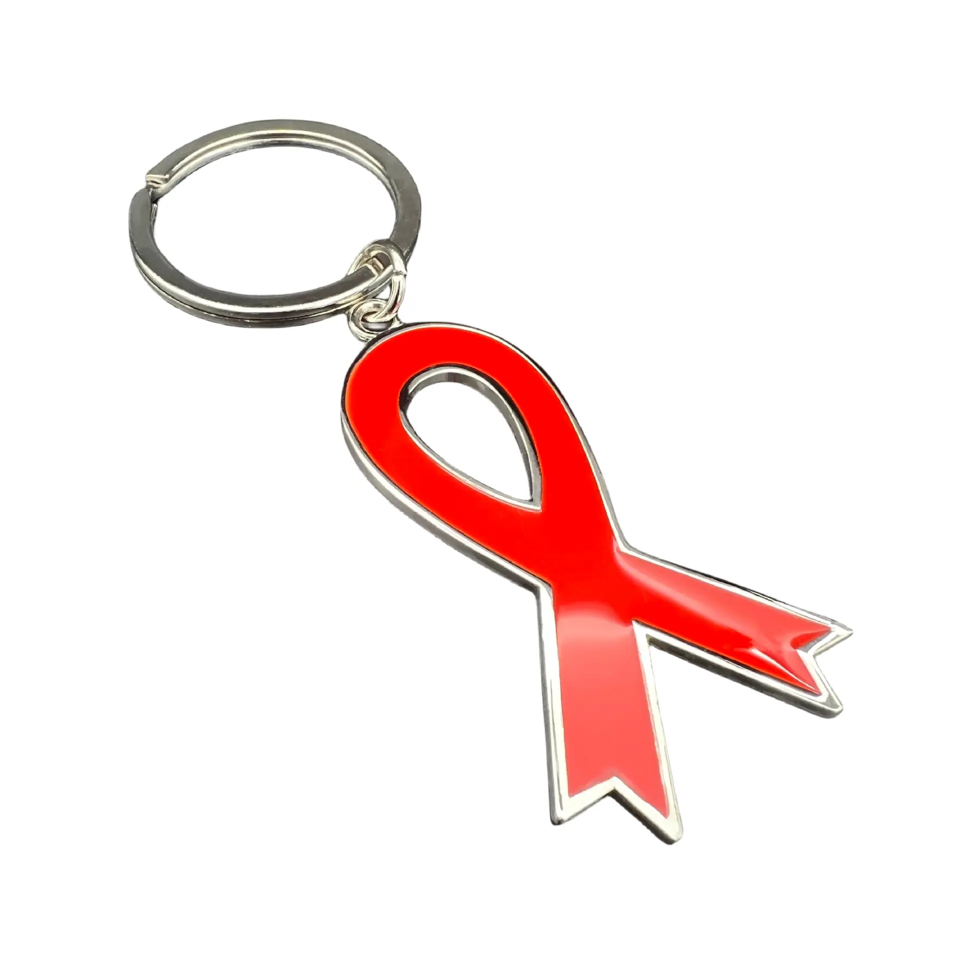 RENHUI cancer du sein ruban métrique porte-clés porte-clés personnalisé porte-clés en métal porte-clés