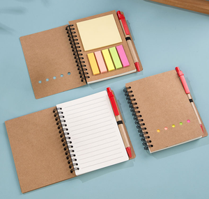Custom Logo Kraft Spiral <strong>Notepad</strong> with Pen <strong>Memo</strong> Sticky Notes Eco Kraft Paper Note Pads Wire-O <strong>Notebook</strong> With Pen and Sticky Pads - Product Image 2