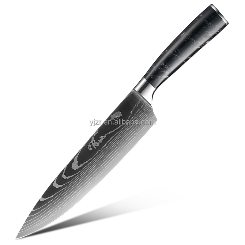 Couteau de chef violet de 8 pouces