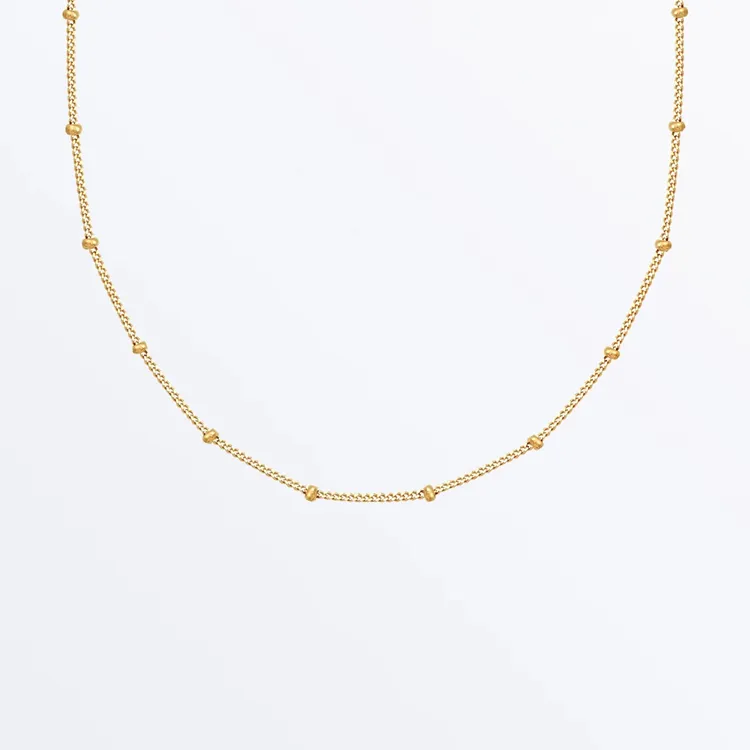 Minimalista Dainty Branello della Sfera Della Catena Della Collana Delle Donne 18K Oro Placcato In Acciaio Inossidabile Della Collana Della Catena