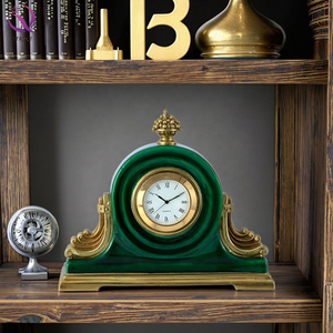 Cổ điển thanh lịch cổ điển sang trọng trang trí nội thất phụ kiện bàn Đồng hồ Trung Đông ngọc lục bảo sứ cổ mặt hàng đồng hồ - Product Image 3